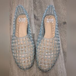 Madden NYC Girls Jelly Mesh Flats Clear Hollow Shoes Jellies Ballet Sandals